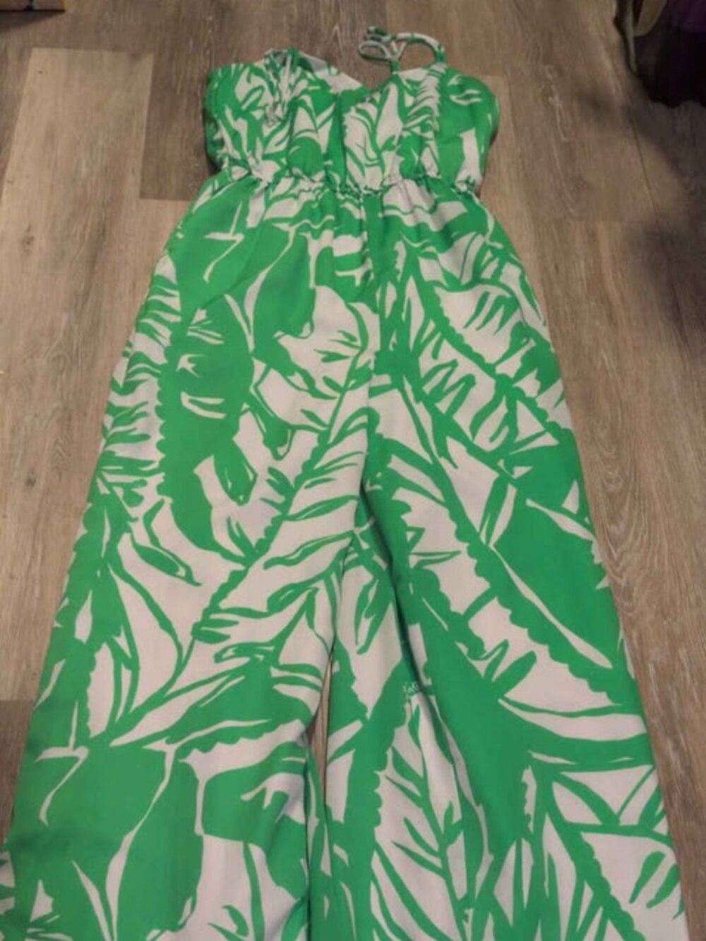 Lilly Pulitzer for target size small Palm Print Jumpsuit Green and White